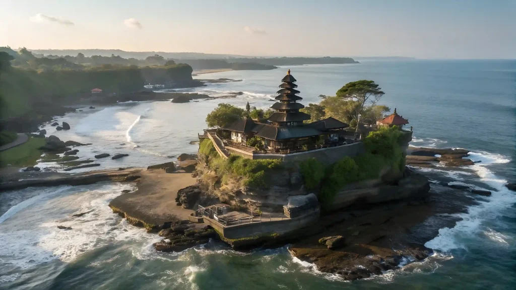 Tanah Lot temple on the shoreline